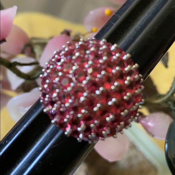 Vintage 925 pink raspberry theodolite garnet ring - Picture 6 of 8